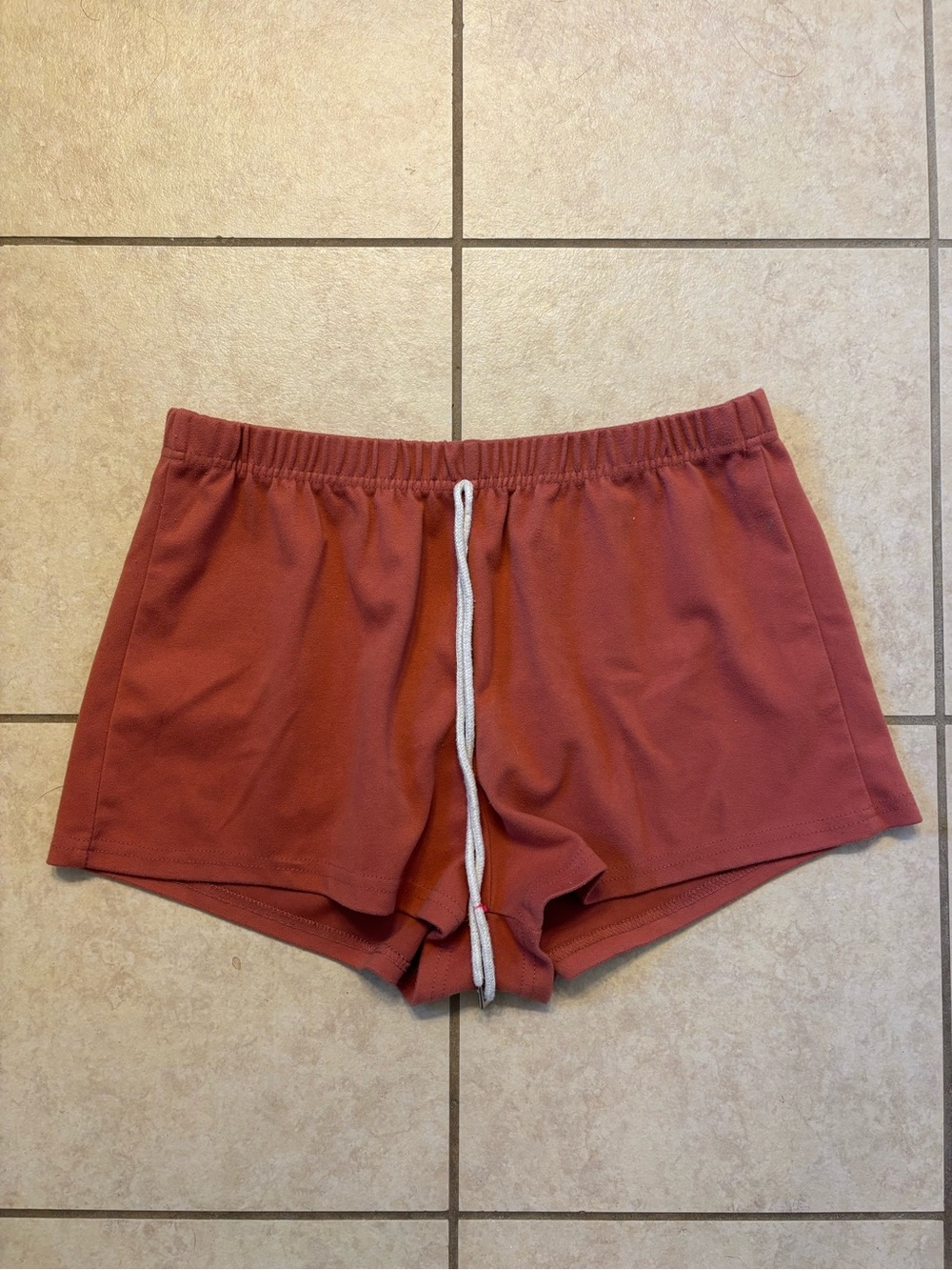 Unbranded Heather Gray Athletic Lounge Shorts Drawstring Dolphin Hem Size L